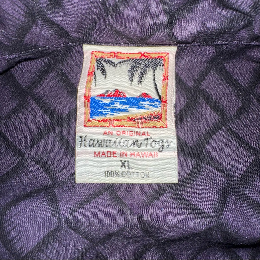 Vintage Hawaiian Togs | Men’s Purple Floral 100% Cotton Hawaiian S/S Shirt Sz XL - Picture 2 of 5